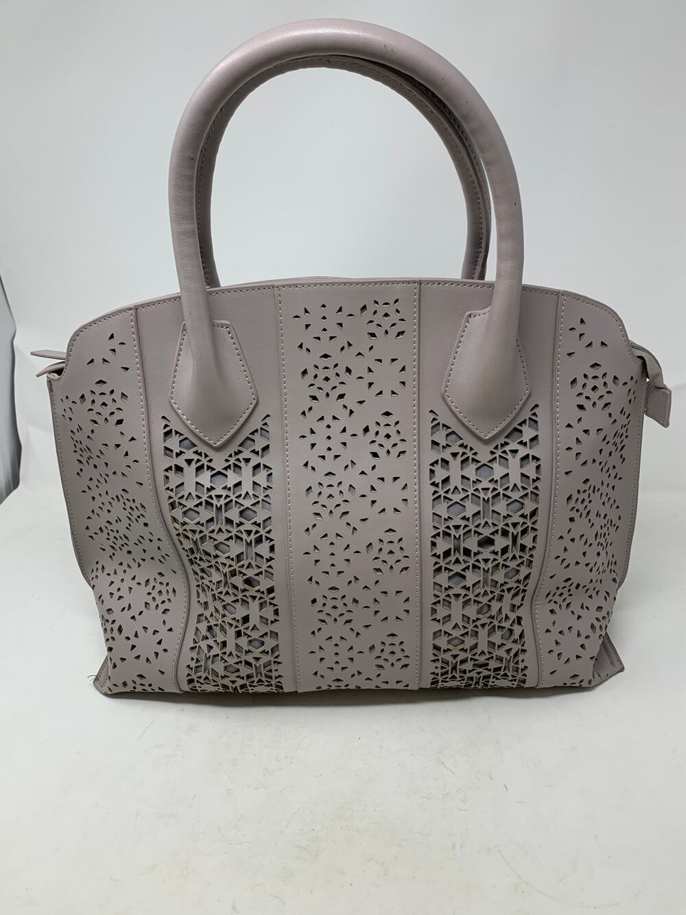 DANIELLE NICOLE Faux Leather Satchel Bag Dual Handles lt mauve/taupe gray